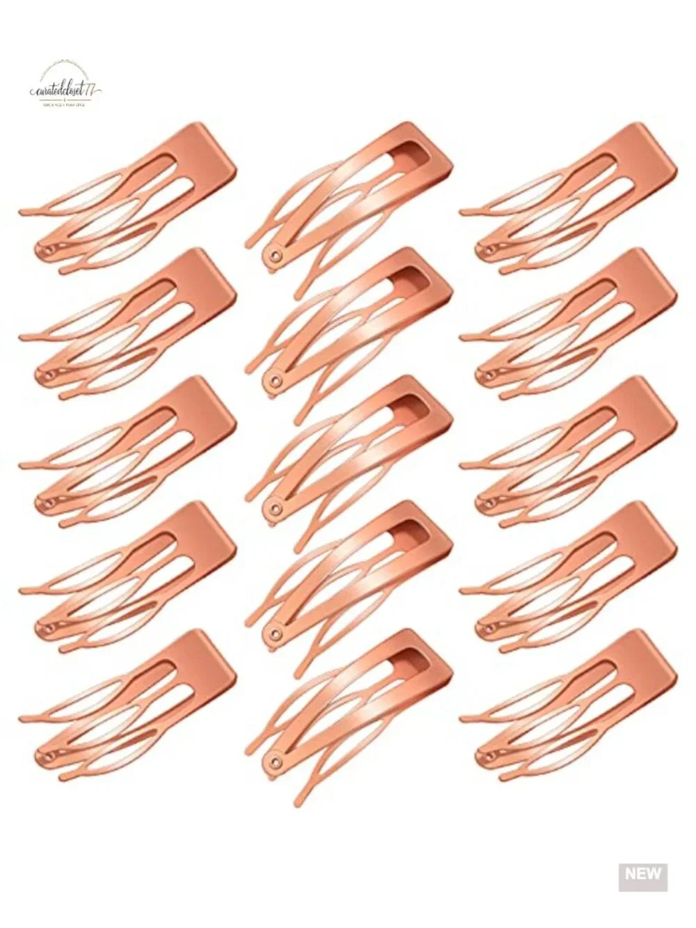 32-Piece Metal Snap Hair Clips with 3 Prong Double Grip - Hair Accessories for